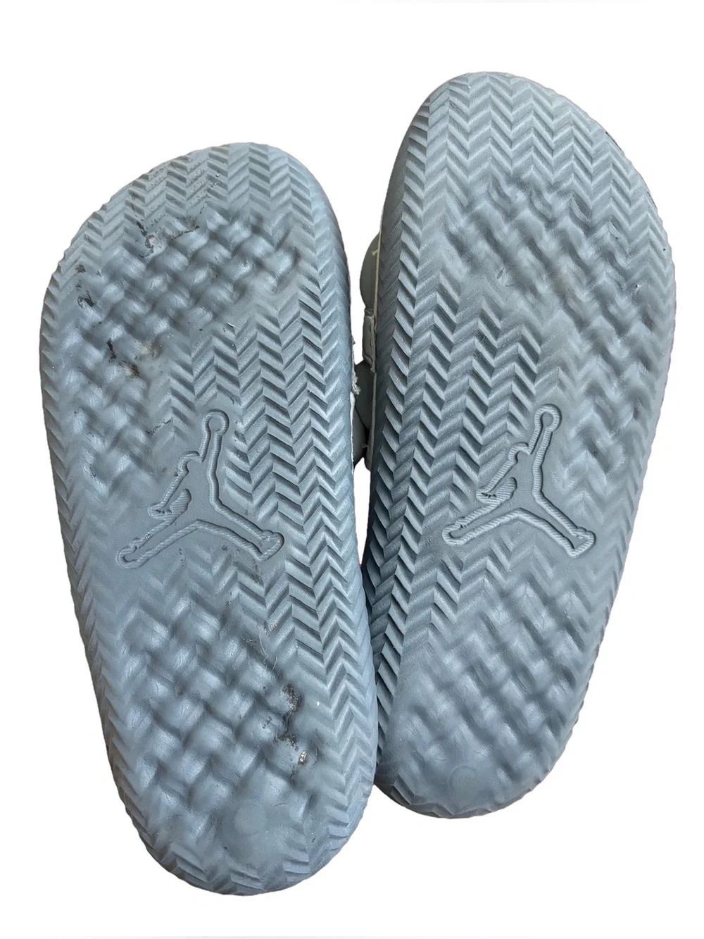 Nike Jordan Super Play Slide Silver Flint Grey Green Bean Sz 12 Puffy DM1683-030